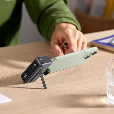 Powerbank 5000mAh zintegrowane złącze USB-C (męski) / USB-C (żeński) - szary