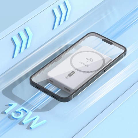 Powerbank K14S+ 10000mAh z podstawką 20W USB-A / USB-C / MagSafe - biały