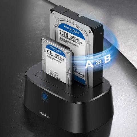 Stacja dokująca do dysków SATA 2.5'' 3.5'' SSD HHD z USB 3.0 zasilacz EU - czarna