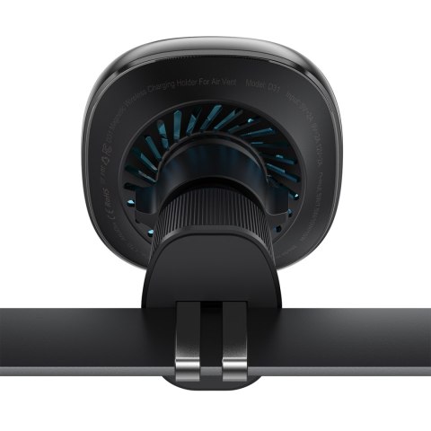 Uchwyt magnetyczny do telefonu z ładowarką bezprzewodową na kratkę nawiewu - czarny