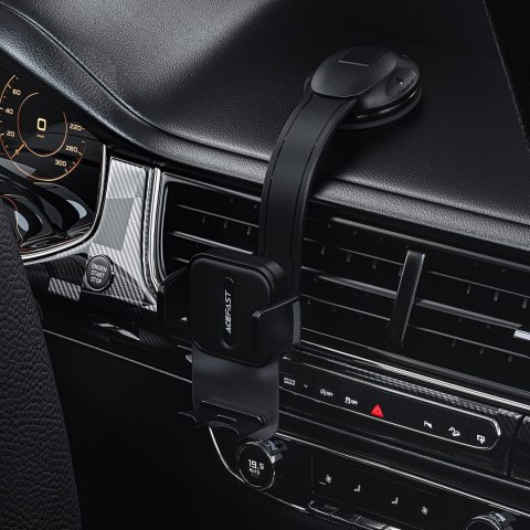 Uchwyt samochodowy do telefonu smartfona na deskę rozdzielczą - czarny