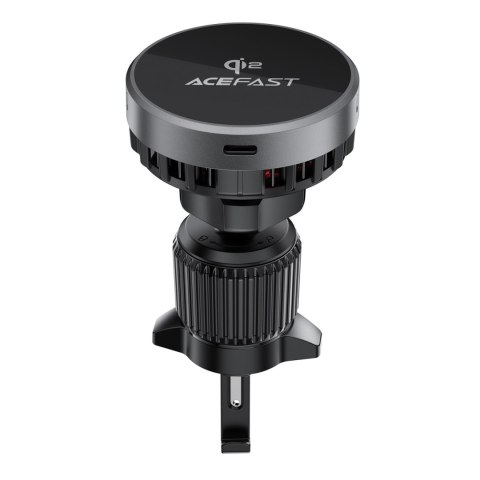 Uchwyt samochodowy z ładowarką magnetyczną do telefonu na kratkę nawiewu 15W - czarny