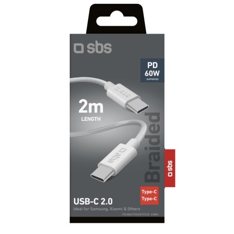 Kabel przewód PD USB-C 60W 2m - szary