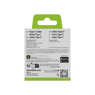 Kabel przewód USB-A - USB-C 1m - czarny