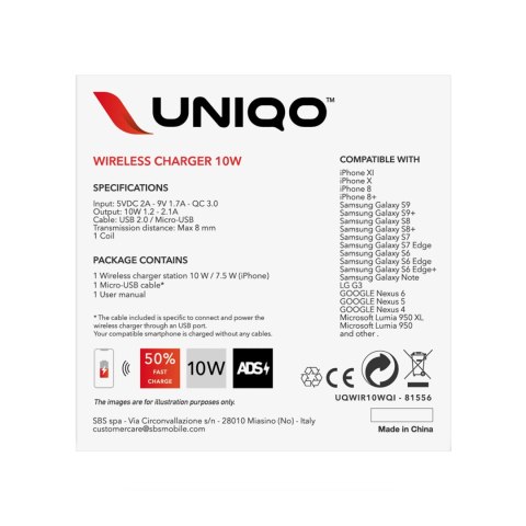 Ładowarka bezprzewodowa Quick Charge 3.0 10W - czarna