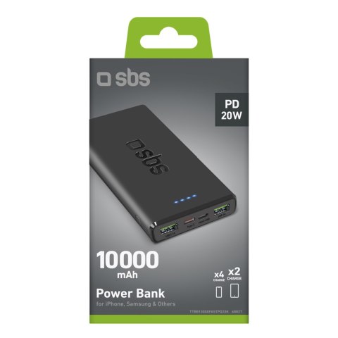 Powerbank 10000 mAh Power Delivery 20W - czarny