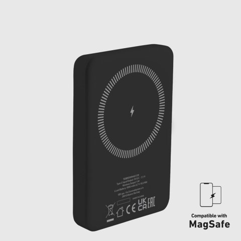 Powerbank beprzewodowy 5000 mAh USB-C MagSafe - czarny