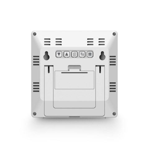 Stacja pogody Hama Palawan termometr higrometr zegar budzik - biała