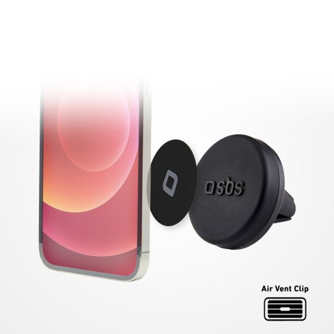 Uchwyt samochodowy magnetyczny do smartfona śr. 40 mm na kratkę nawiewu - czarny