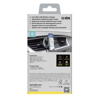 Uchwyt samochodowy na smartfona z ładowarką indukcyjną na kratkę z chłodzeniem - czarny