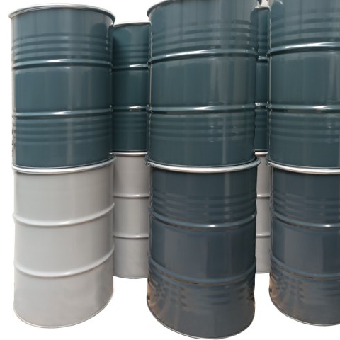 Beczka stalowa metalowa OH 212L zdejmowane wieko z korkami 2 i 3/4 - SZARA MIX