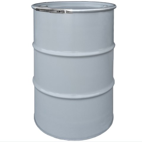 Beczka stalowa metalowa OH 212L zdejmowane wieko z korkami 2 i 3/4 - SZARA MIX