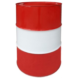 Beczka stalowa metalowa TH 216.5L z rowkami korki 3/4 i 2 w wieku - CZERWONO-BIAŁA MIX