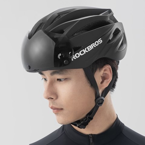 Kask rowerowy z szybką odpinanymi okularami z filtrem UV unisex - czarno brązowy