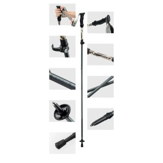 Kijki trekkingowe nordic walking aluminiowe 110 - 130 cm - brązowe