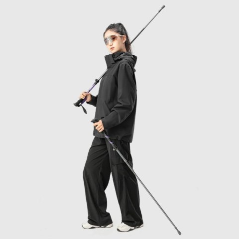 Kijki trekkingowe nordic walking aluminiowe 110 - 130 cm - fioletowe