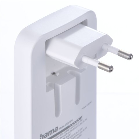 Ładowarka sieciowa składana GaN USB-C USB-A 65W - biała