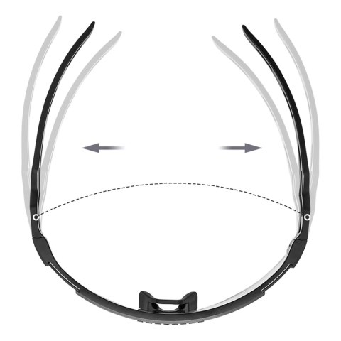 Okulary rowerowe fotochromowe z filtrem UV i wkładką korekcyjną - przezroczyste czarne