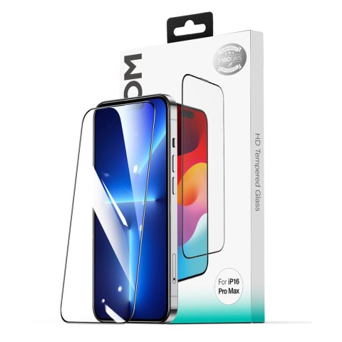 Szkło hartowane 2.5D HD Dustproof z czarną ramką na iPhone 16 Pro