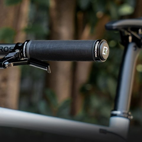 Gripy chwyty rowerowe skręcane antypoślizgowe - czarne