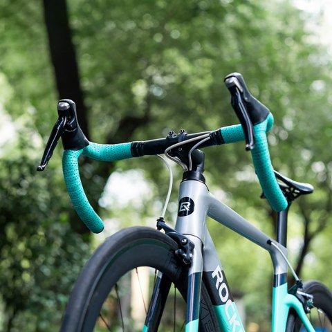 Owijka na kierownicę rowerową silikonowa perforowana - pomarańczowa