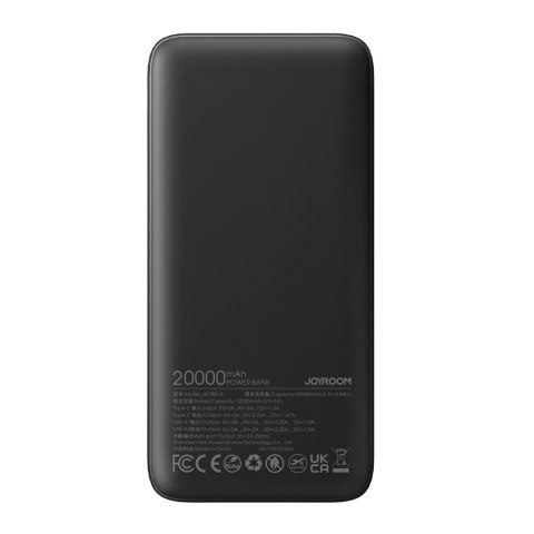 Powerbank 20000mAh USB-C USB-A 22.5W - czarny