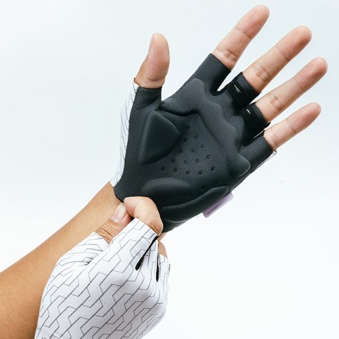 Rękawiczki kolarskie rowerowe MTB rozmiar XL - biało-czarne