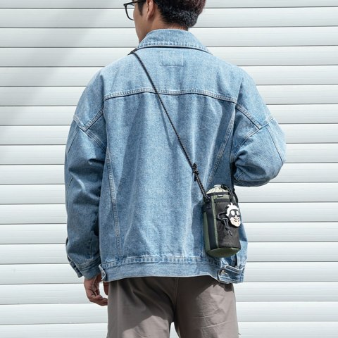 Torba turystyczna rowerowa na butelkę bidon z paskiem na ramię 1l - zielona