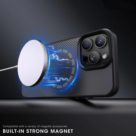 Etui plecki na Samsung Galaxy S25 Carbon Fibre Case z MagSafe - brązowe