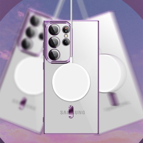 Etui pokrowiec na Samsung Galaxy S24 FE Electroplated Magsafe - niebieskie