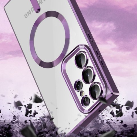 Etui pokrowiec na Samsung Galaxy S24 FE Electroplated Magsafe - niebieskie