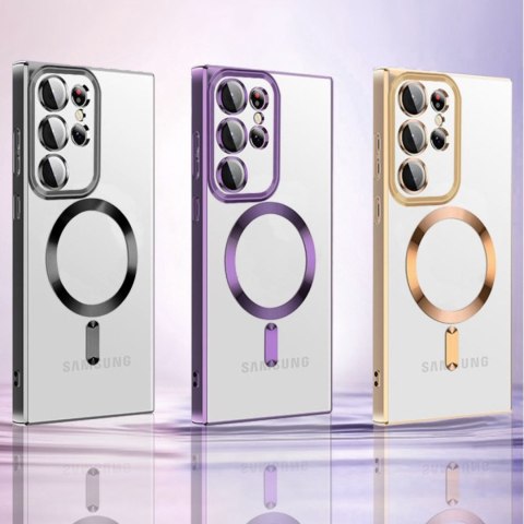 Etui pokrowiec na Samsung Galaxy S24 FE Electroplated Magsafe - niebieskie