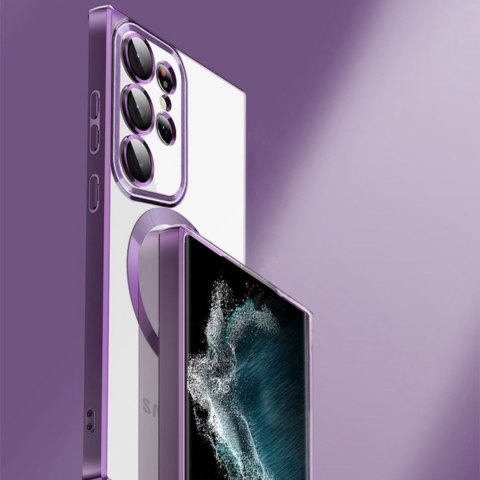 Etui pokrowiec na Samsung Galaxy S24 FE Electroplated Magsafe - srebrne