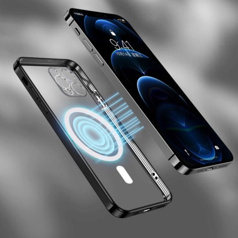 Etui pokrowiec na Samsung Galaxy S24 FE Electroplated Magsafe - srebrne