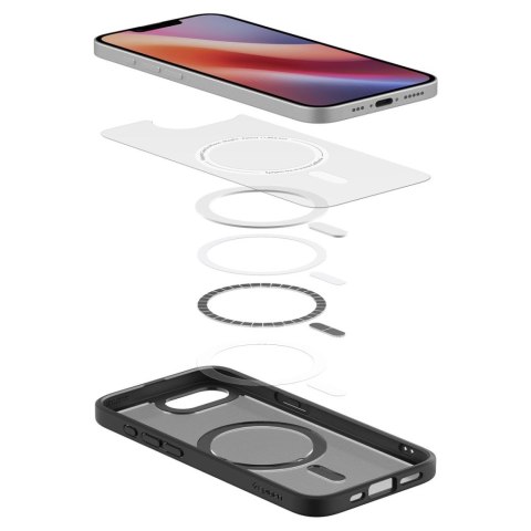 Etui case na iPhone 16e Ultra Hybrid MagSafe - czarne półprzezroczyste