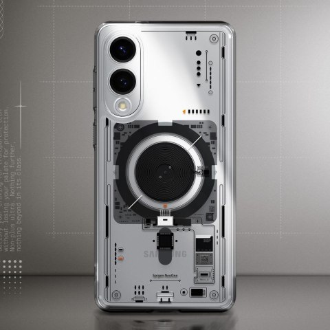 Etui na Samsung Galaxy S25 Edge z nadrukiem Ultra Hybrid Mag z MagSafe - przezroczyste