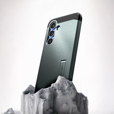 Etui na Samsung Galaxy S25 z podstawką Tough Armor MagSafe - zielone