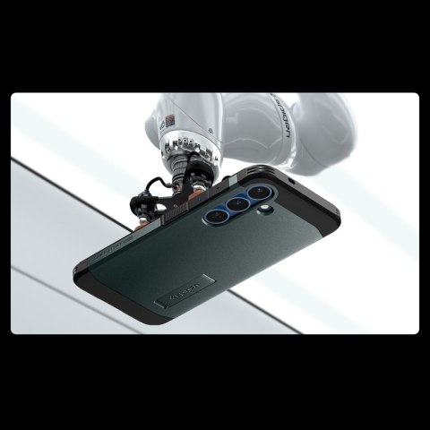 Etui na Samsung Galaxy S25 z podstawką Tough Armor MagSafe - zielone