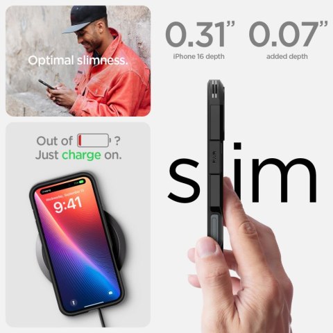 Etui ochronne na iPhone 16 Plus z podstawką Tough Armor MagSafe - czarne