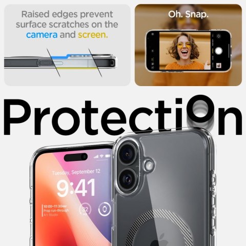 Etui ochronne na iPhone 16 Ultra Hybrid MagSafe Carbon Fiber - przezroczysto szare