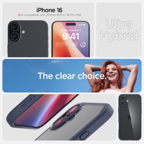 Etui ochronne na iPhone 16 Ultra Hybrid - przezroczysto niebieskie