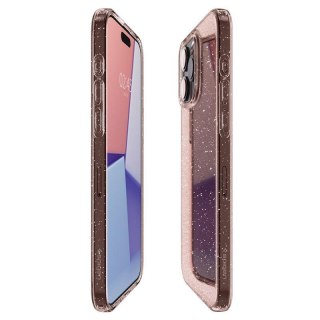 Etui case na iPhone 15 Pro Liquid Crystal Glitter - różowo przezroczyste