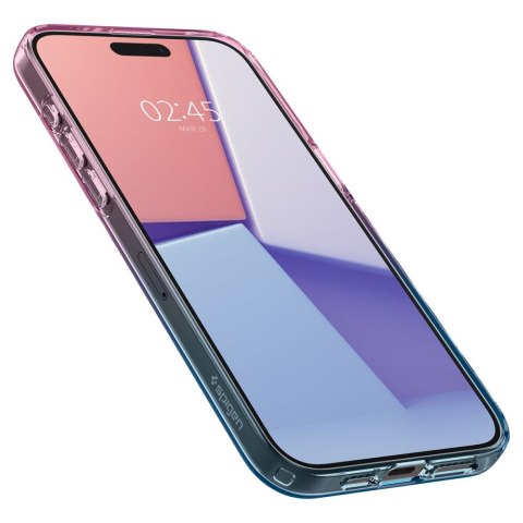 Etui case na iPhone 15 Pro Liquid Crystal - różowo niebieskie