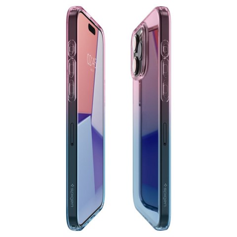 Etui case na iPhone 15 Pro Liquid Crystal - różowo niebieskie