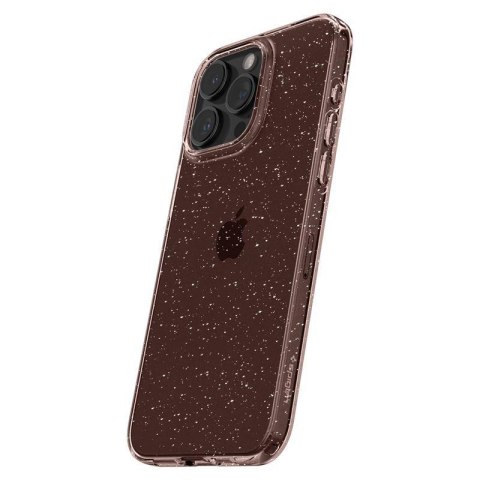 Etui case na iPhone 15 Pro Max Liquid Crystal Glitter - różowo przezroczyste