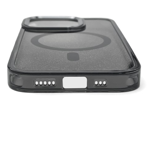 Etui ochronne na Samsung Galaxy S25 Glitter Case z Mag Safe - czarne z brokatem