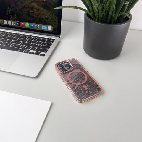 Etui pokrowiec na Samsung Galaxy S25 Glitter Case - różowe z brokatem