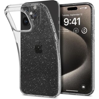 Etui pokrowiec na iPhone 15 Pro Max Liquid Crystal - przezroczysto brokatowe