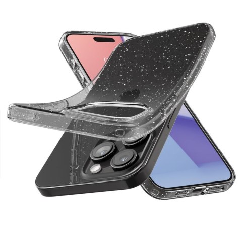 Etui pokrowiec na iPhone 15 Pro Max Liquid Crystal - przezroczysto brokatowe