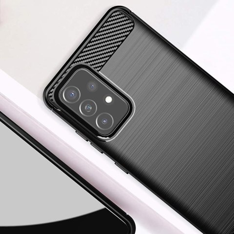 Elastyczne etui pokrowiec na Samsung Galaxy A72 4G Carbon Case - czarny